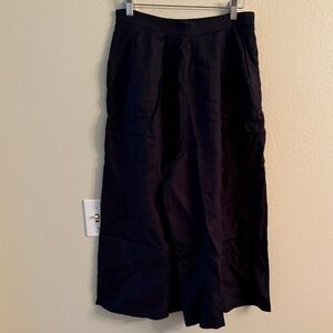 ANTHROPOLOGIE WIDE LEG SIDE ZIP PANTS BLACK - S